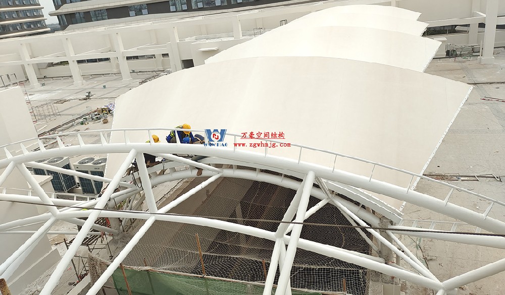 工程進(jìn)度全速推進(jìn)，PTFE膜材張拉在即！