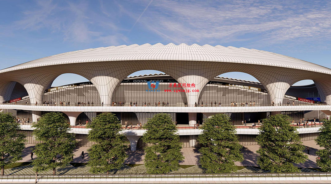 萬豪中標-山東蓬萊PEFE膜結(jié)構(gòu)體育場